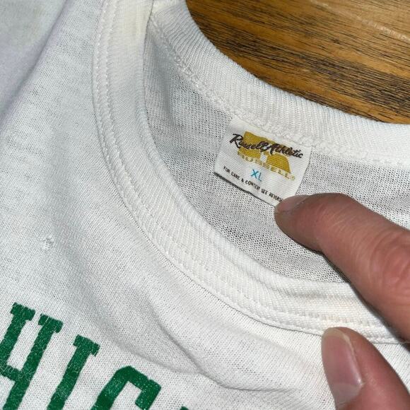 Weed High School Football 70s Russell Vintage Cropped T-shirt - Picture 2 of 5